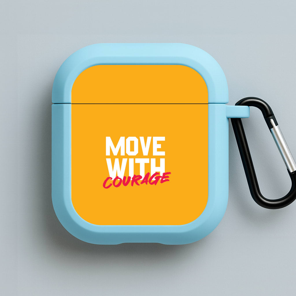 Move With Courage Blue AirPods Case