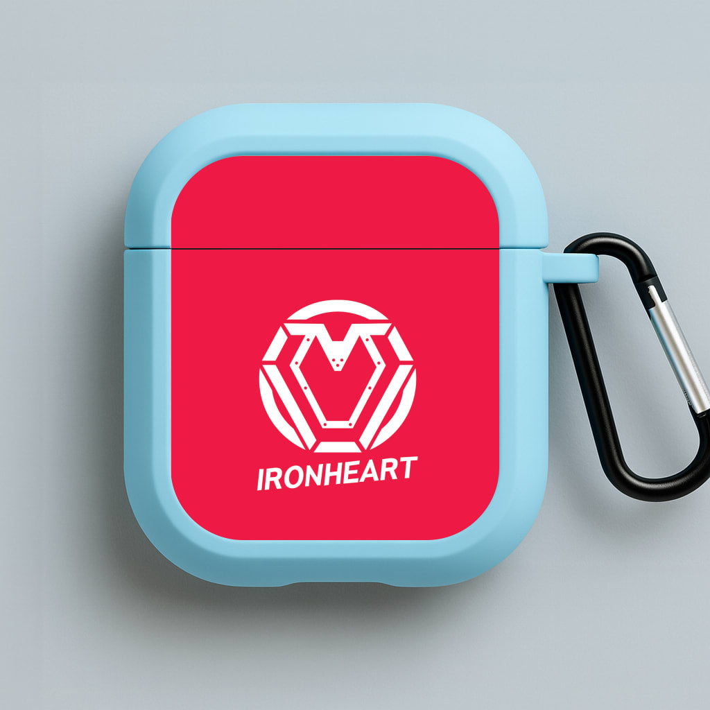 Metal Heart Symbol Blue AirPods Case