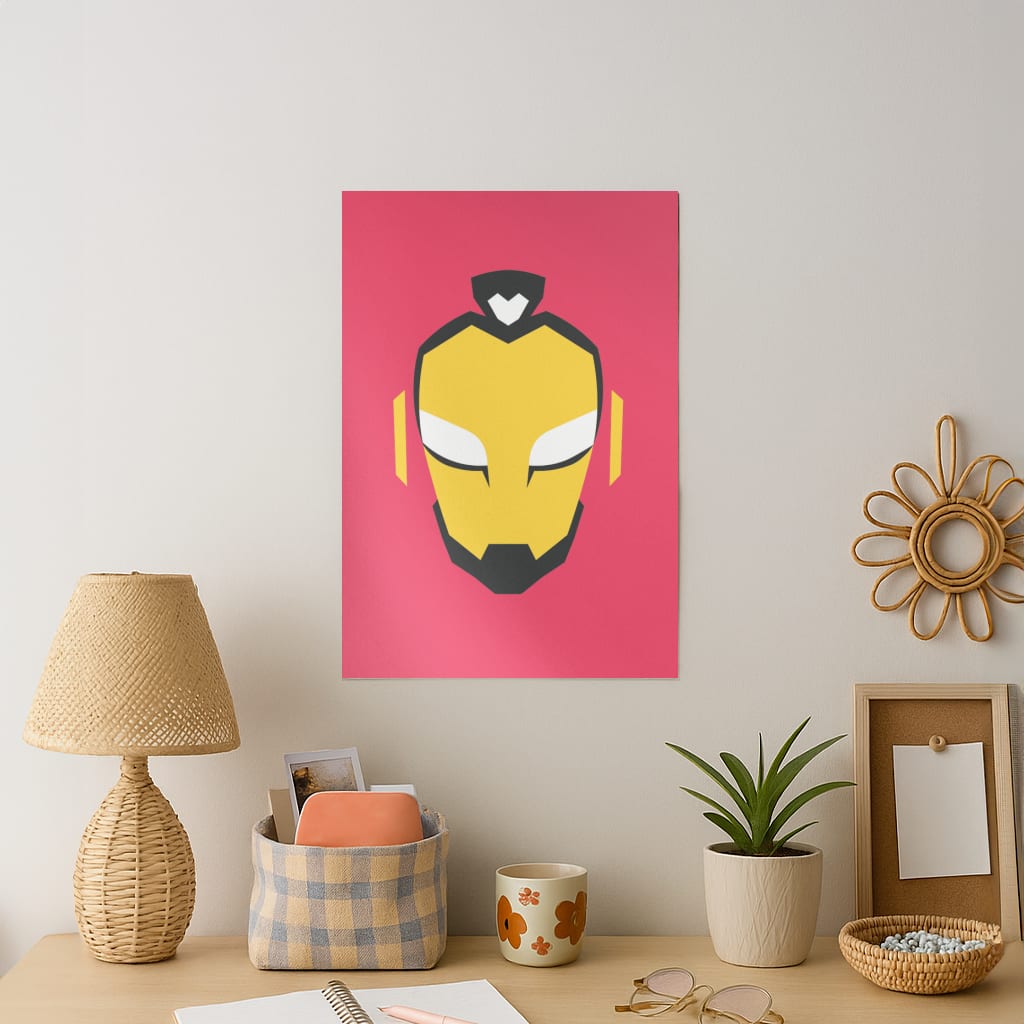 Metal Heart Hero Face Art Print