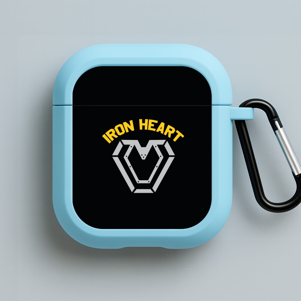 Metal Hero Heart Blue AirPods Case