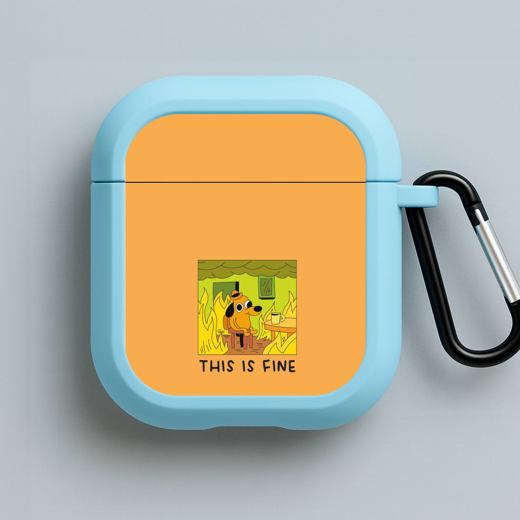 This Is Fine - Memes Blue AirPods Case
