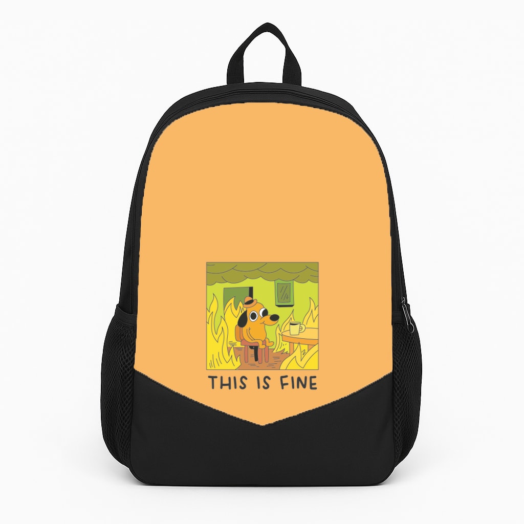 This Is Fine - Memes Large Backpack