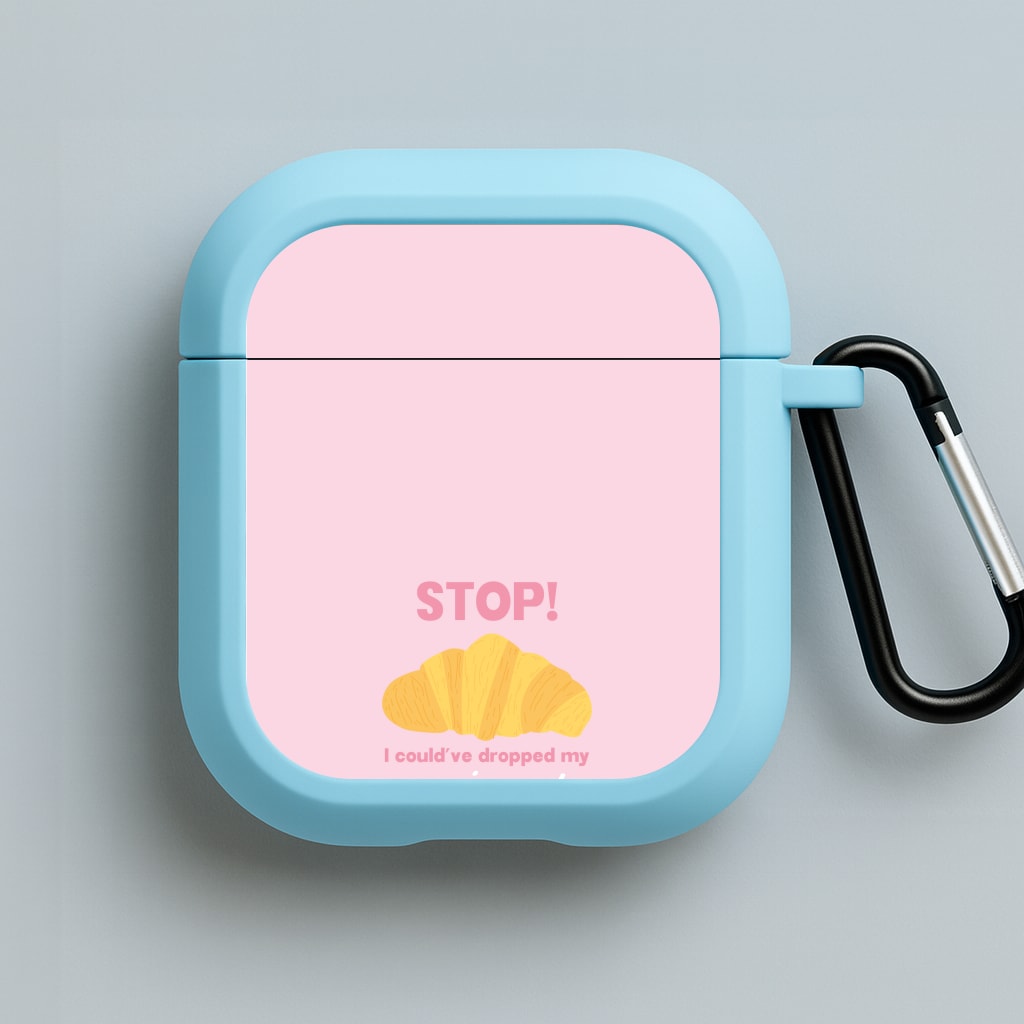 I Could've Dropped My Croissant - Memes Blue AirPods Case