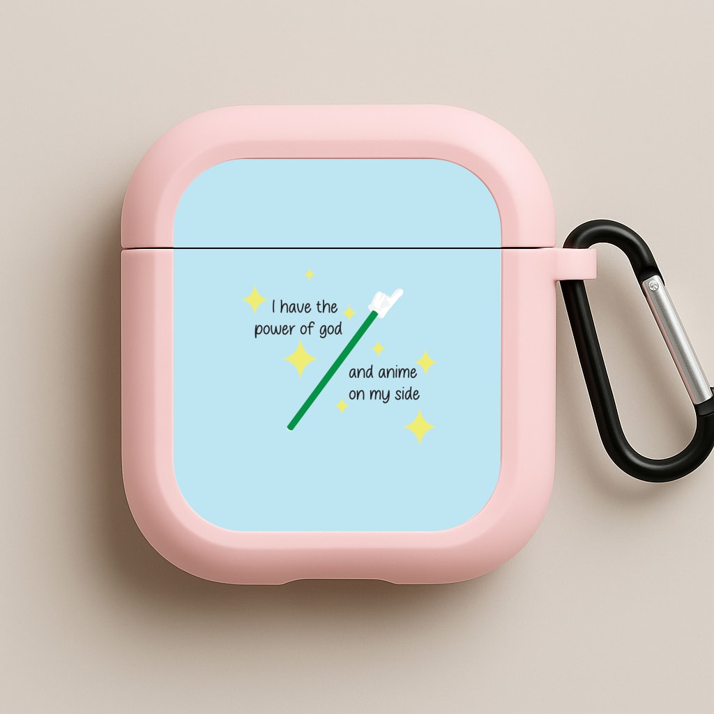 I Have The Power Of God And Anime On My Side - Memes Pink AirPods Case