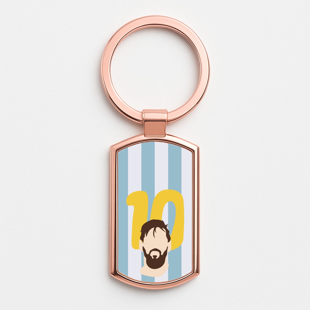 Number 10 - Messi Rose Gold Keyring