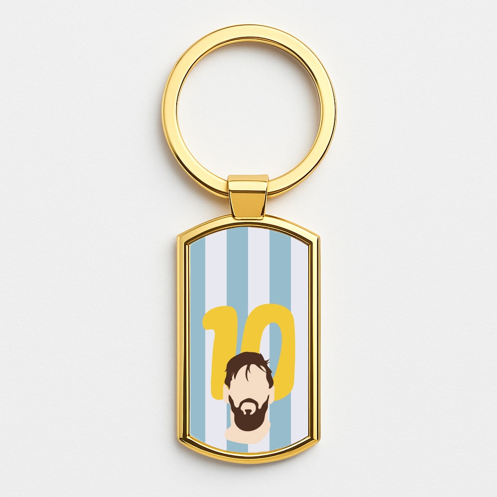Number 10 - Messi Gold Keyring