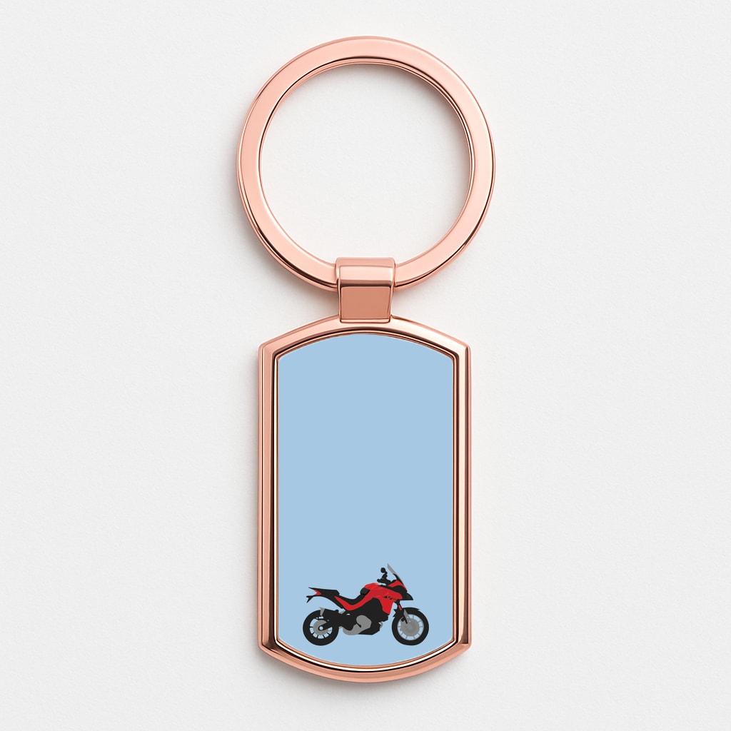 Red Motorbike - Motorbike Rose Gold Keyring