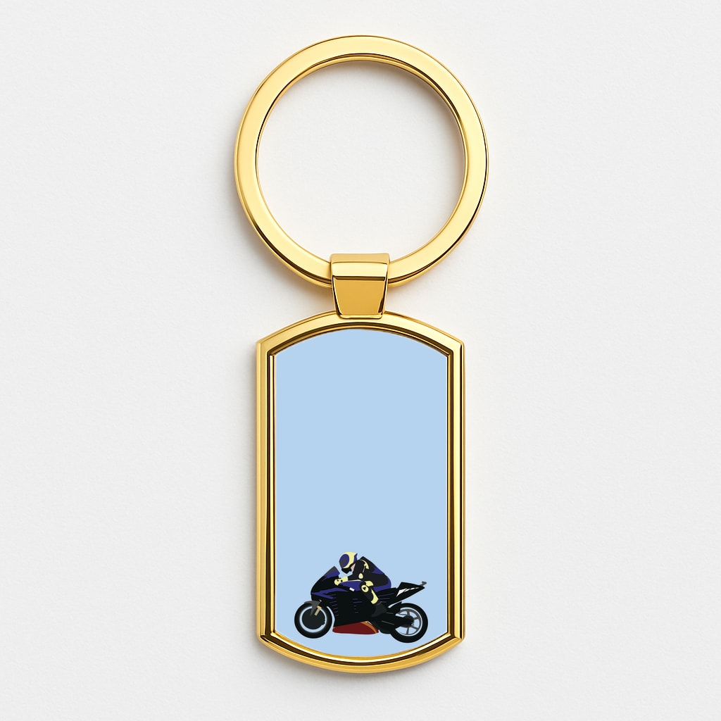 Purple Motorbike - Motorbike Gold Keyring