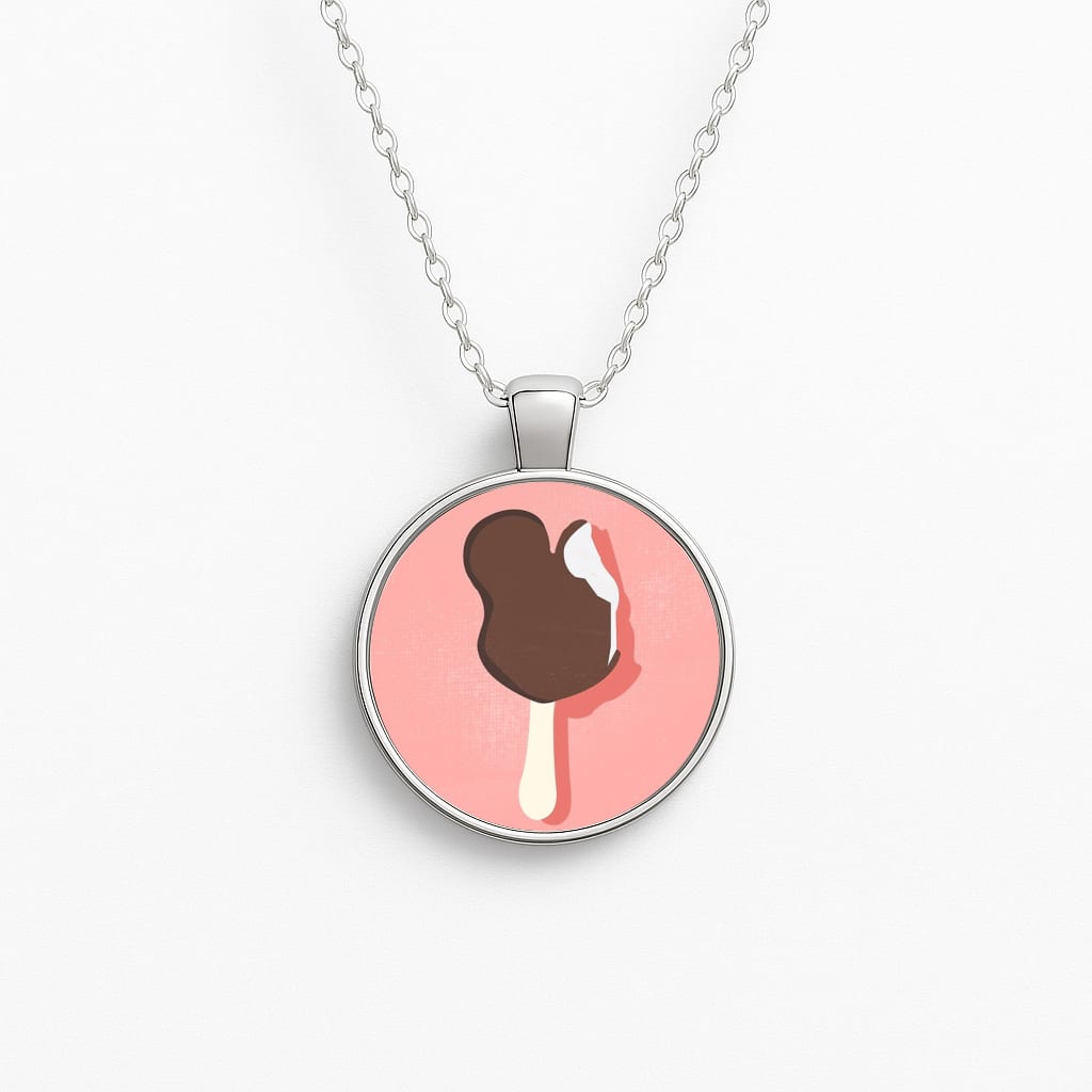 Pink Mouse Ice Cream Circle Necklace