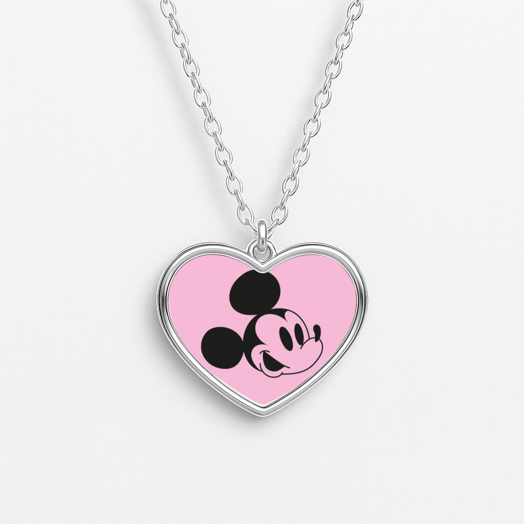 Pink Mickey Heart Necklace