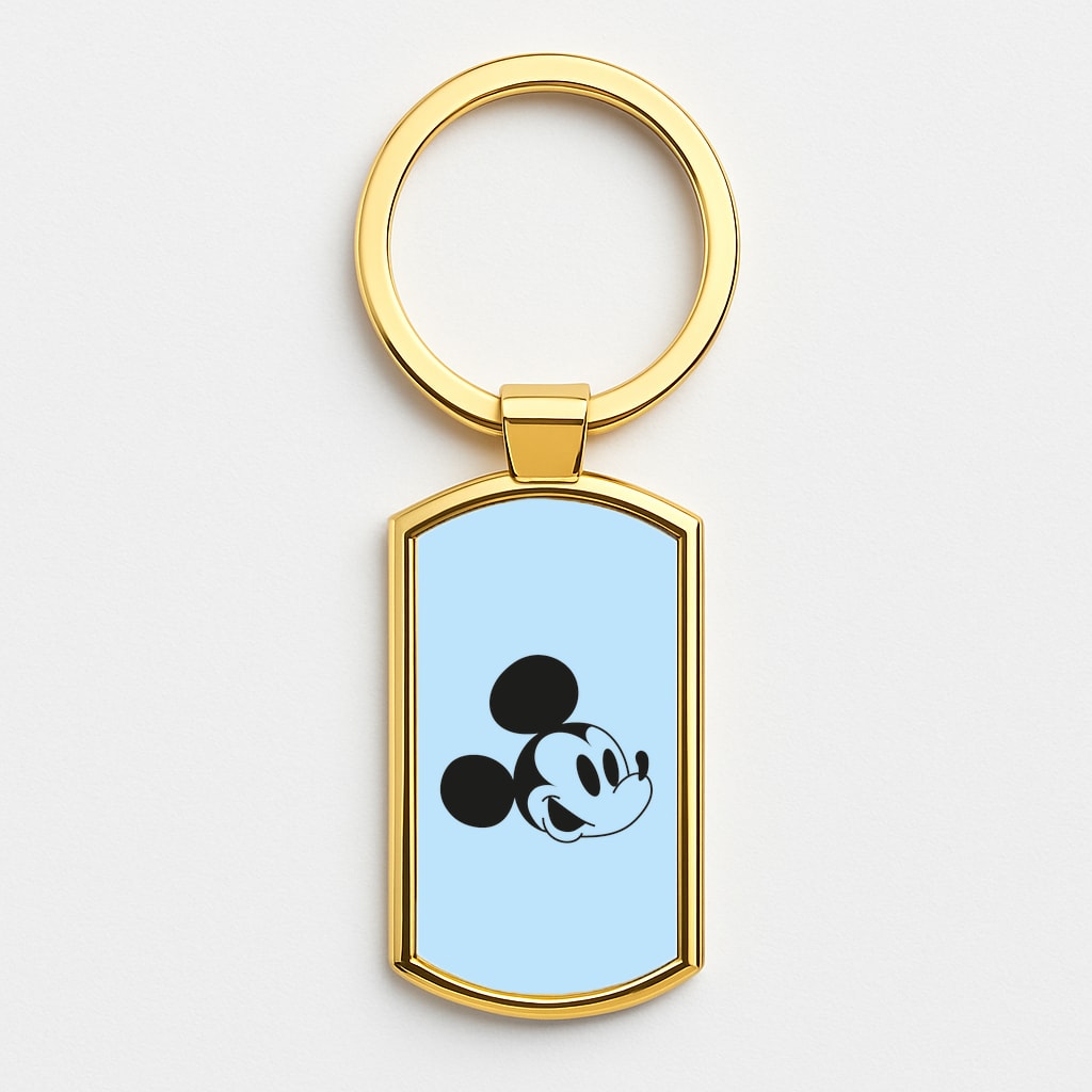 Blue Mickey Gold Keyring