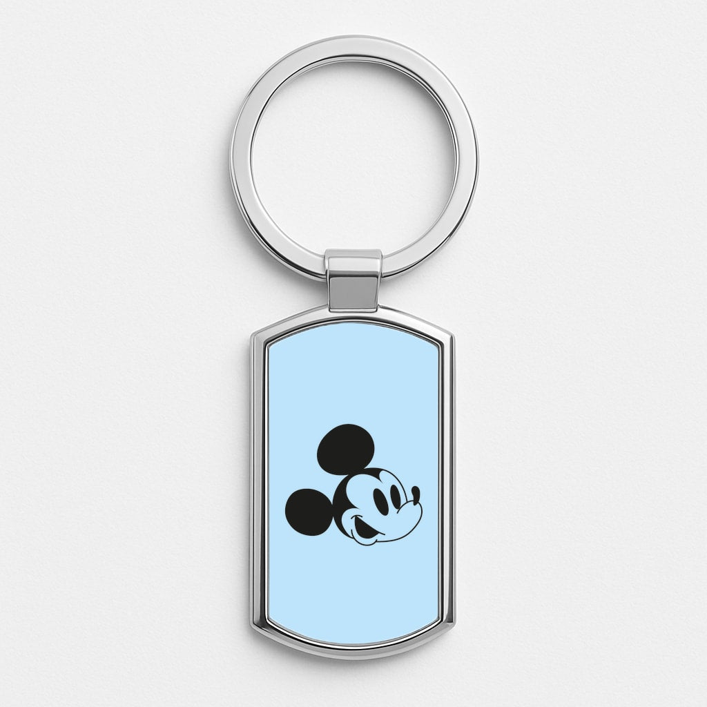 Blue Mickey Silver Keyring