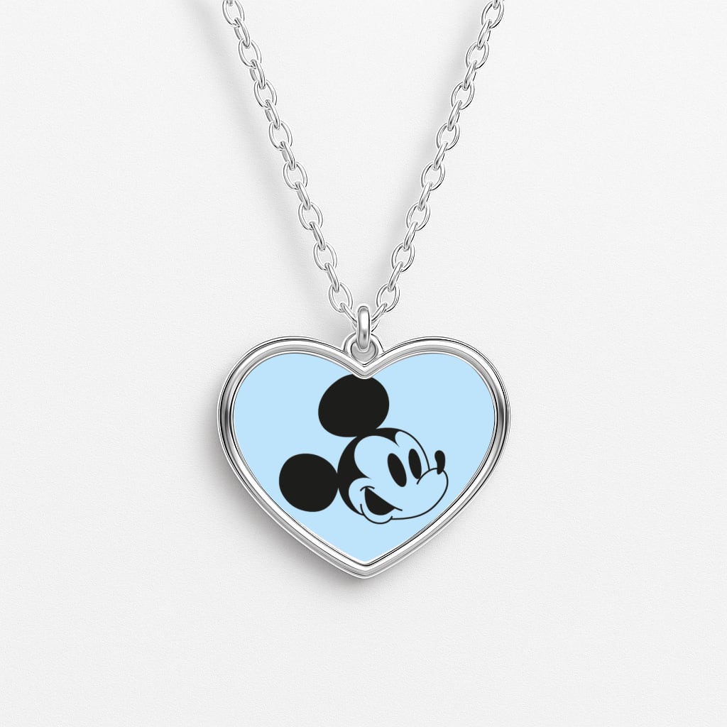 Blue Mickey Heart Necklace
