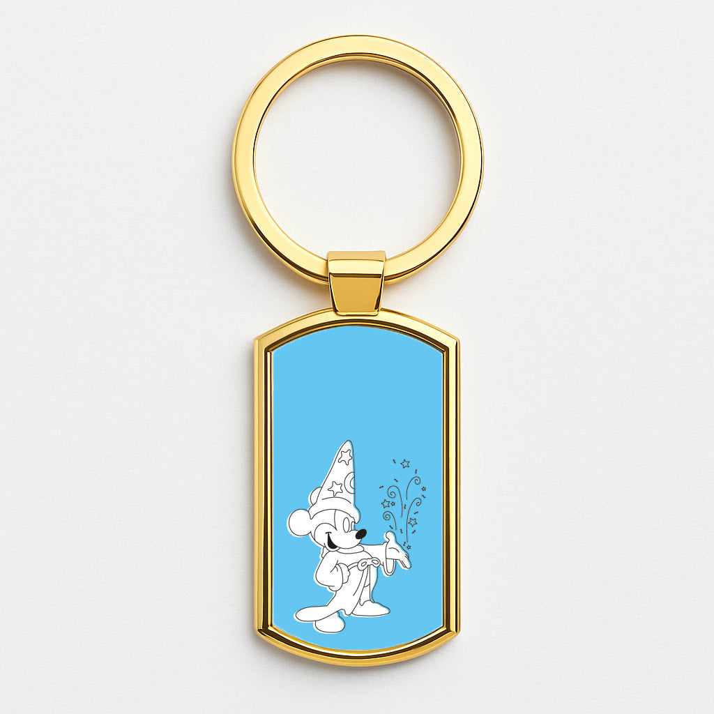 Wizard Mickey Blue Gold Keyring