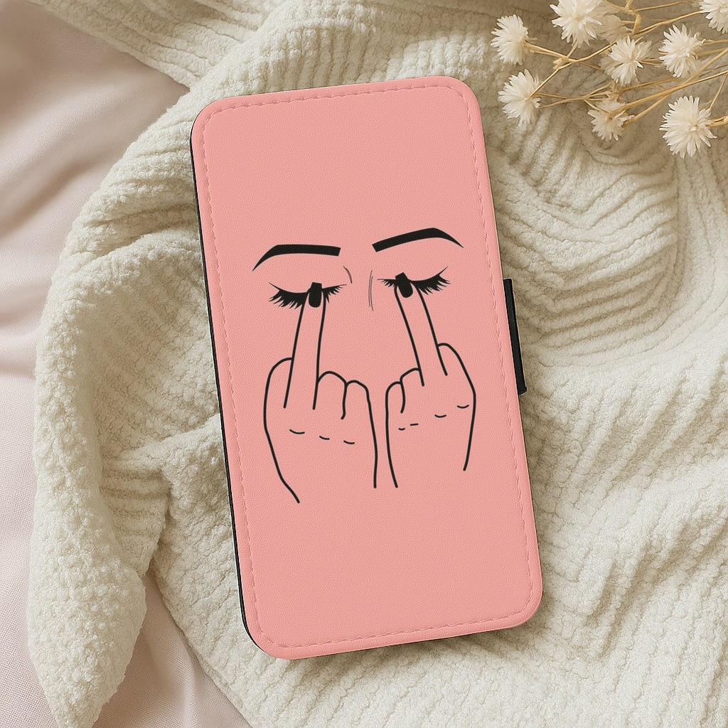 Middle Finger Eyes Wallet Phone Case