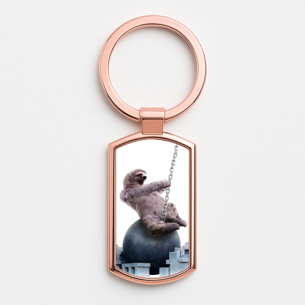Wrecking Ball Sloth Rose Gold Keyring