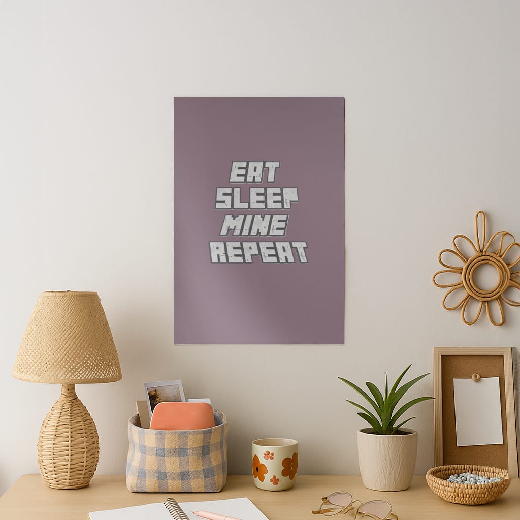 Eat Sleep Mine Repeat Art Print