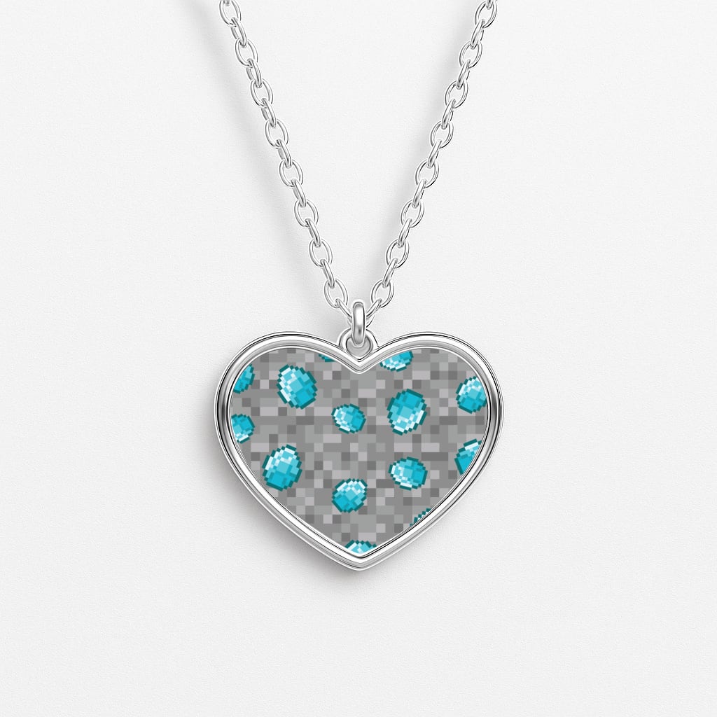 Diamond Pattern Heart Necklace