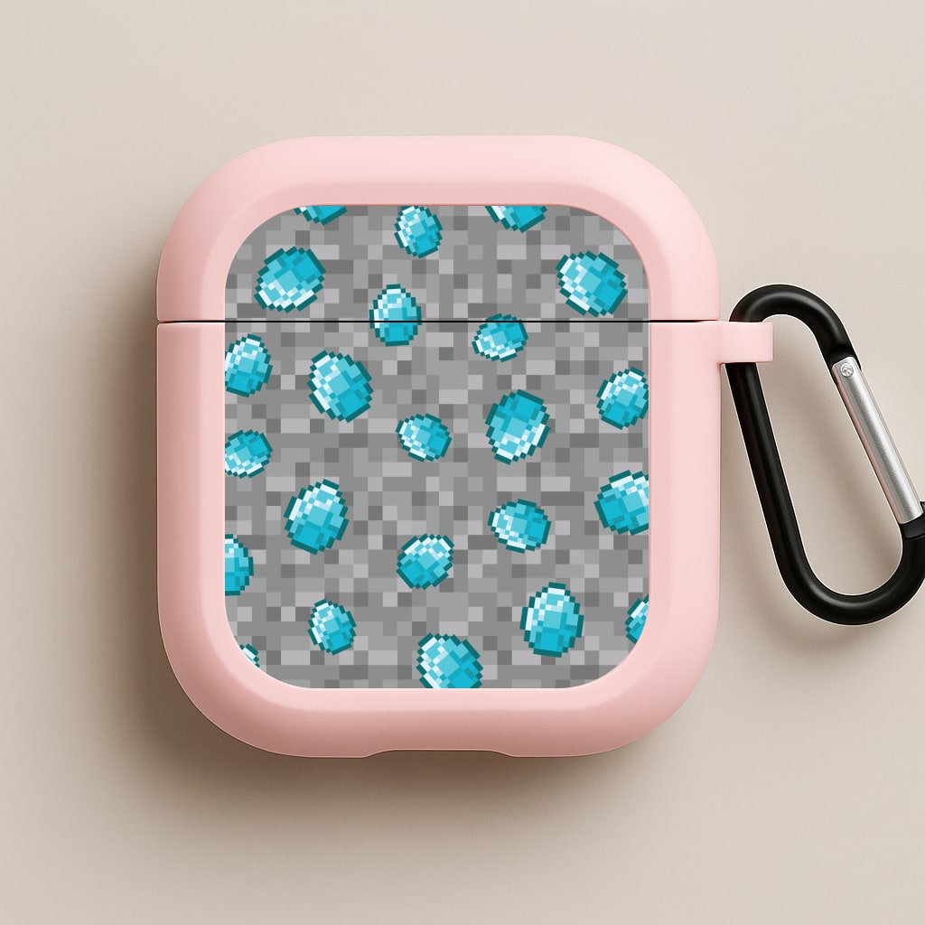 Diamond Pattern Pink AirPods Case