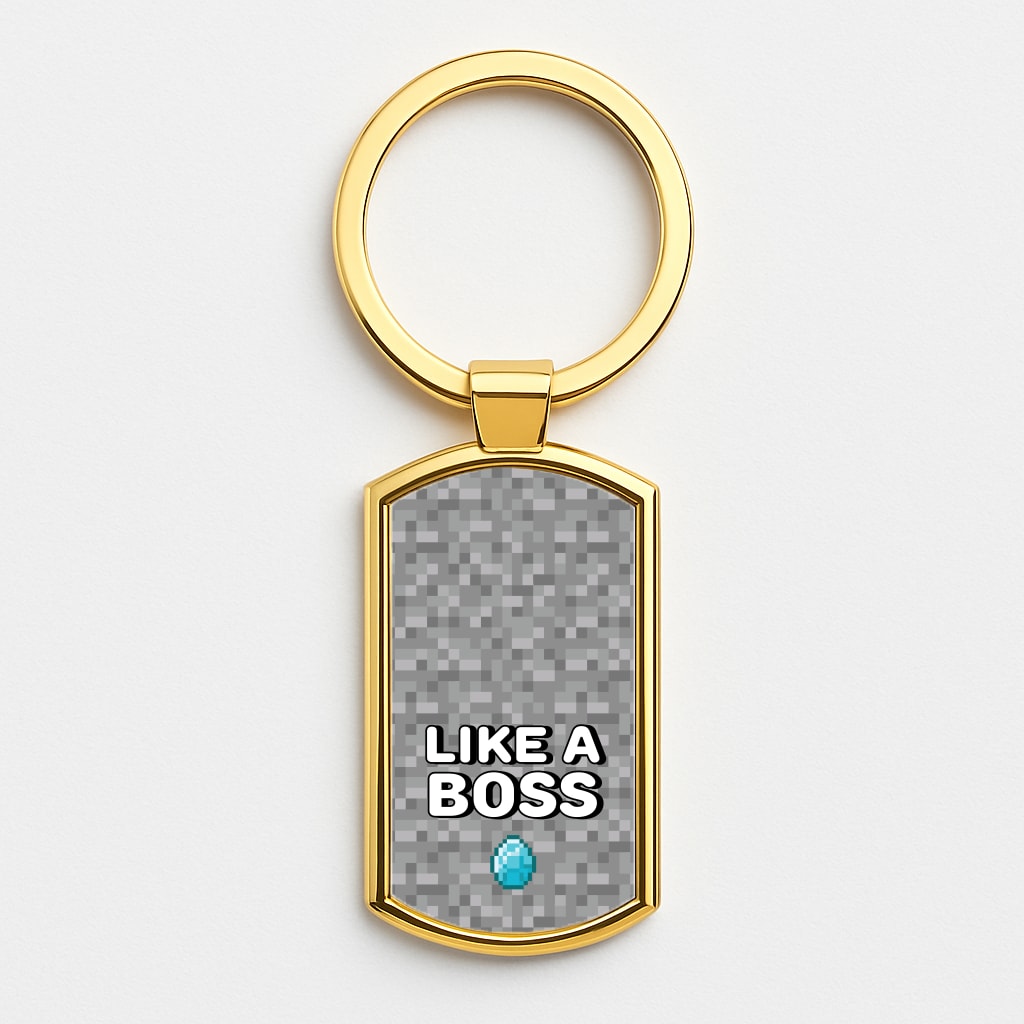 Like A Boss Gold Keyring