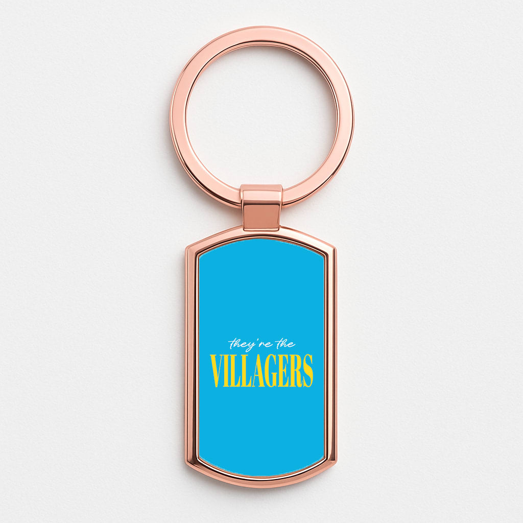 They're The Villagers Blue Rose Gold Keyring