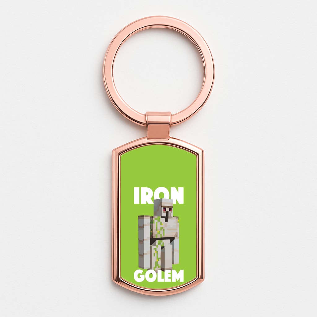 Iron Golem Rose Gold Keyring