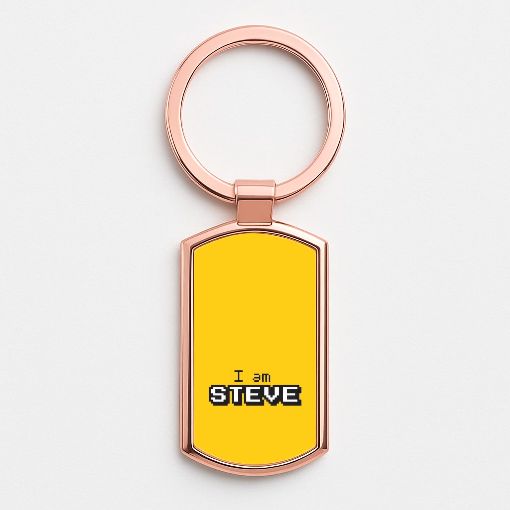 I Am Steve Rose Gold Keyring