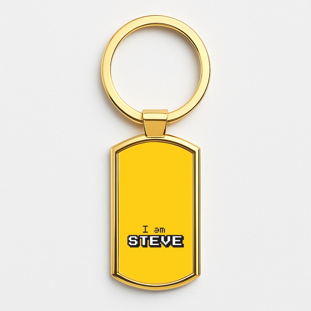I Am Steve Gold Keyring