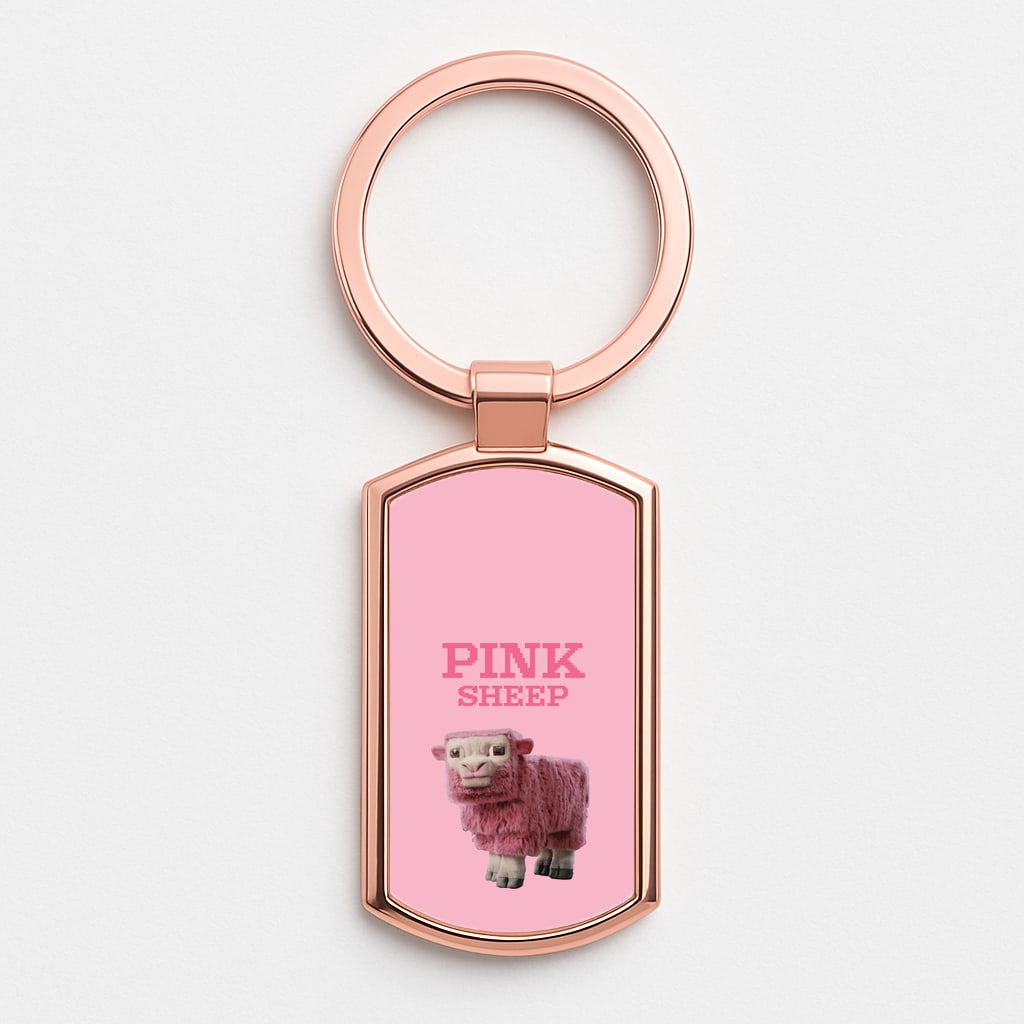 Pink Sheep Rose Gold Keyring