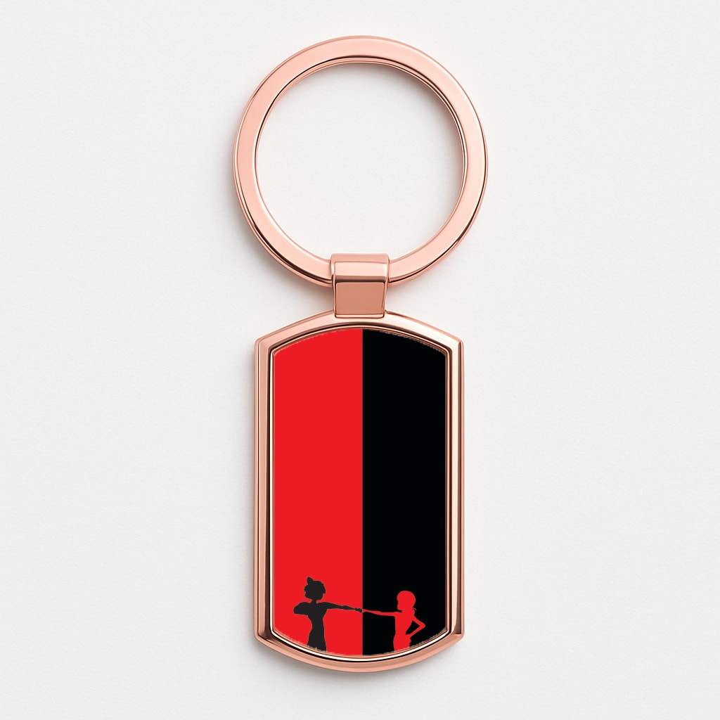 Red And Black Rose Gold Keyring