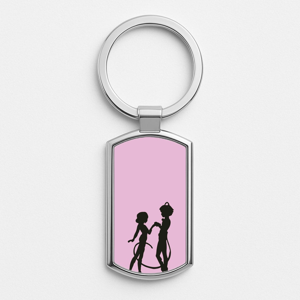 Ladybug And Cat Noir Silver Keyring