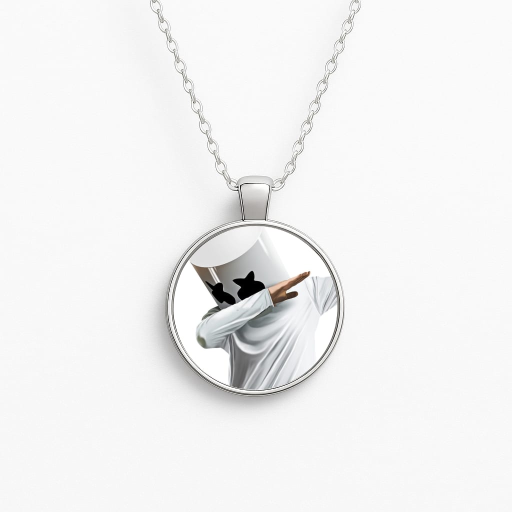 White Helmet DJ Dab Circle Necklace