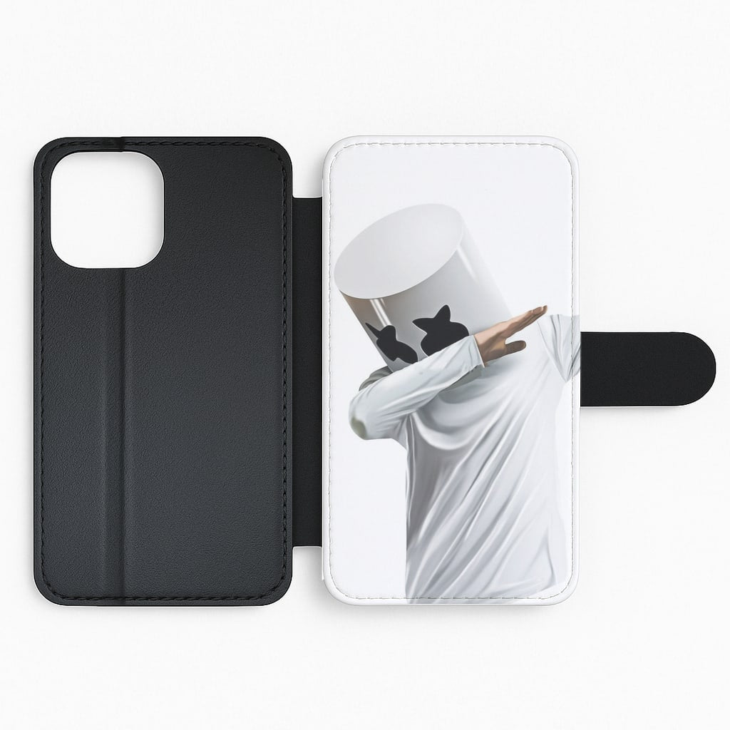 White Helmet DJ Dab Flip Wallet Phone Case