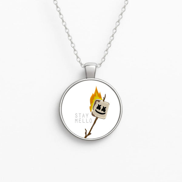 Stay Mello White Helmet DJw - White Helmet DJ Circle Necklace