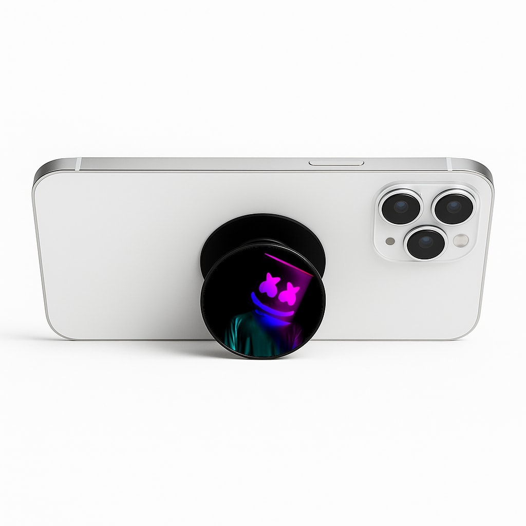 White Helmet DJ In Lights Phone Stand