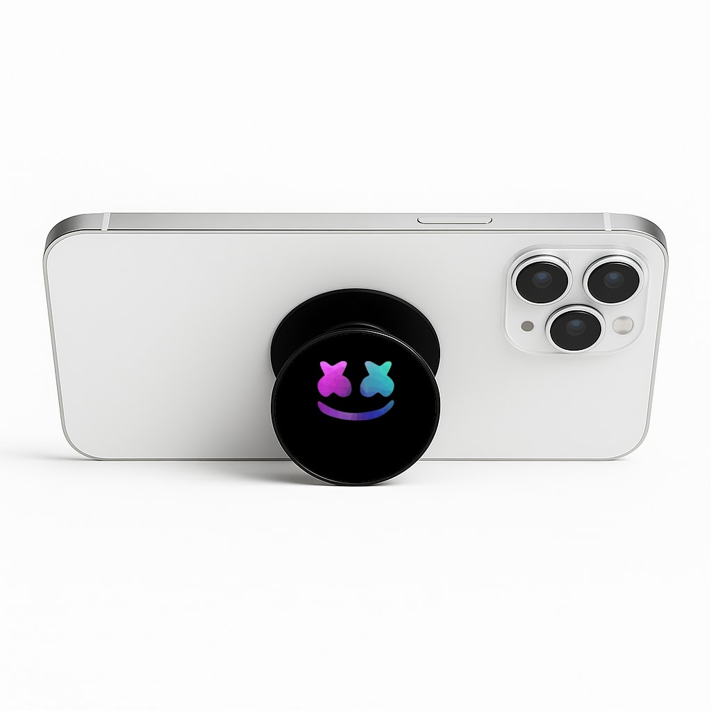 Black White Helmet DJ Phone Stand