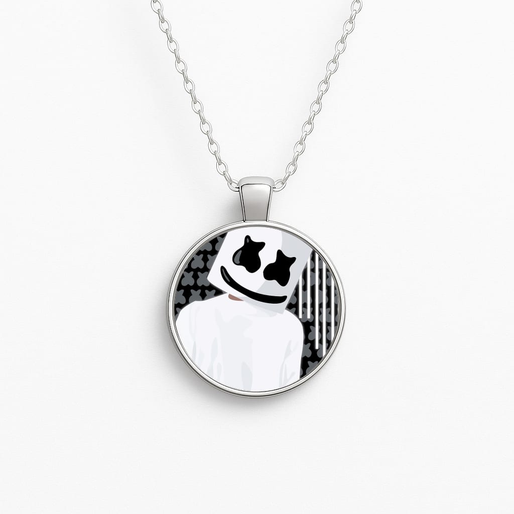 Stars And Stripes - White Helmet DJ Circle Necklace