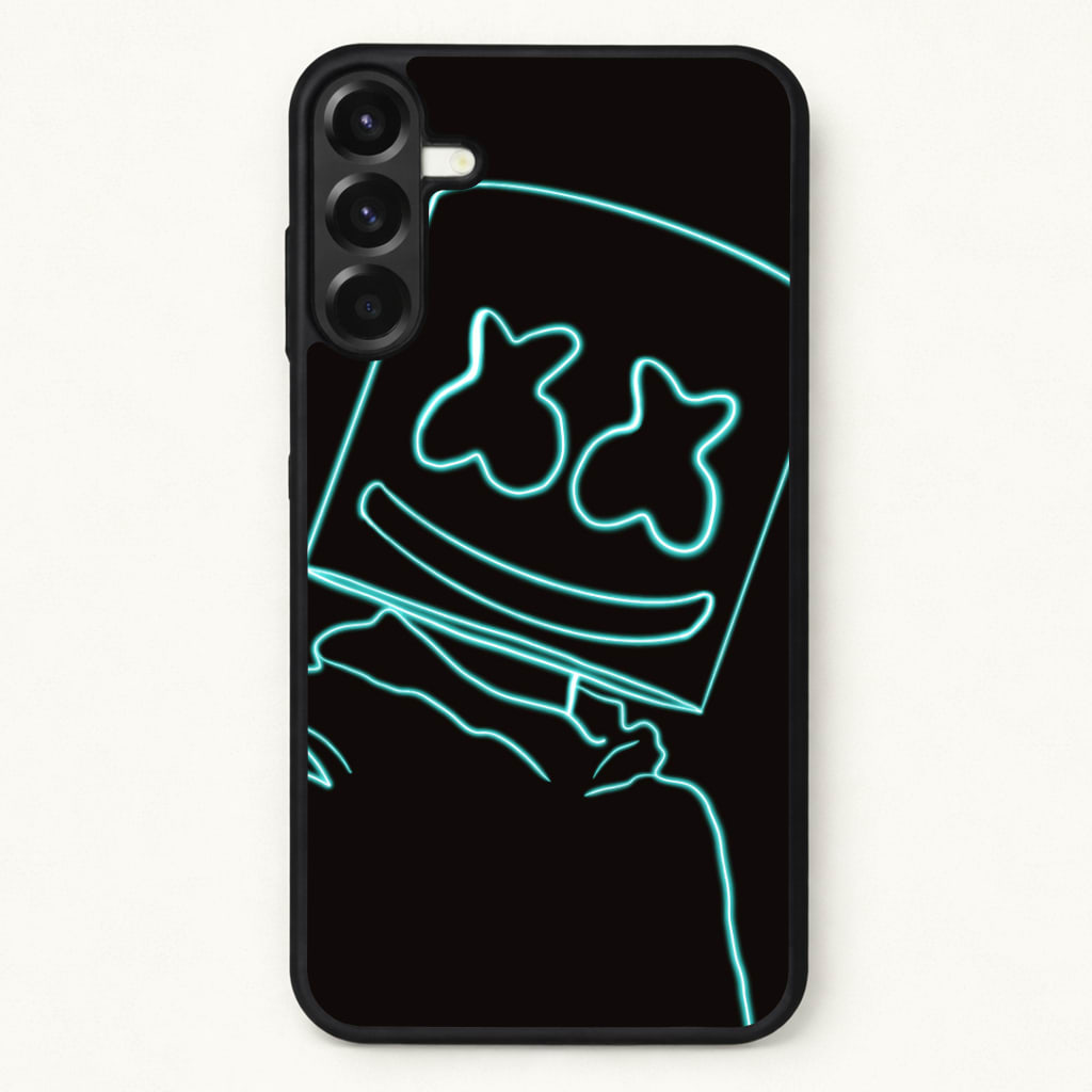 Black White Helmet DJ Neon Phone Case for Galaxy A17