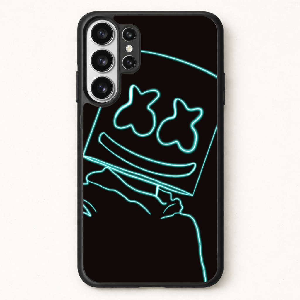 Black White Helmet DJ Neon Phone Case for Galaxy S26 Ultra
