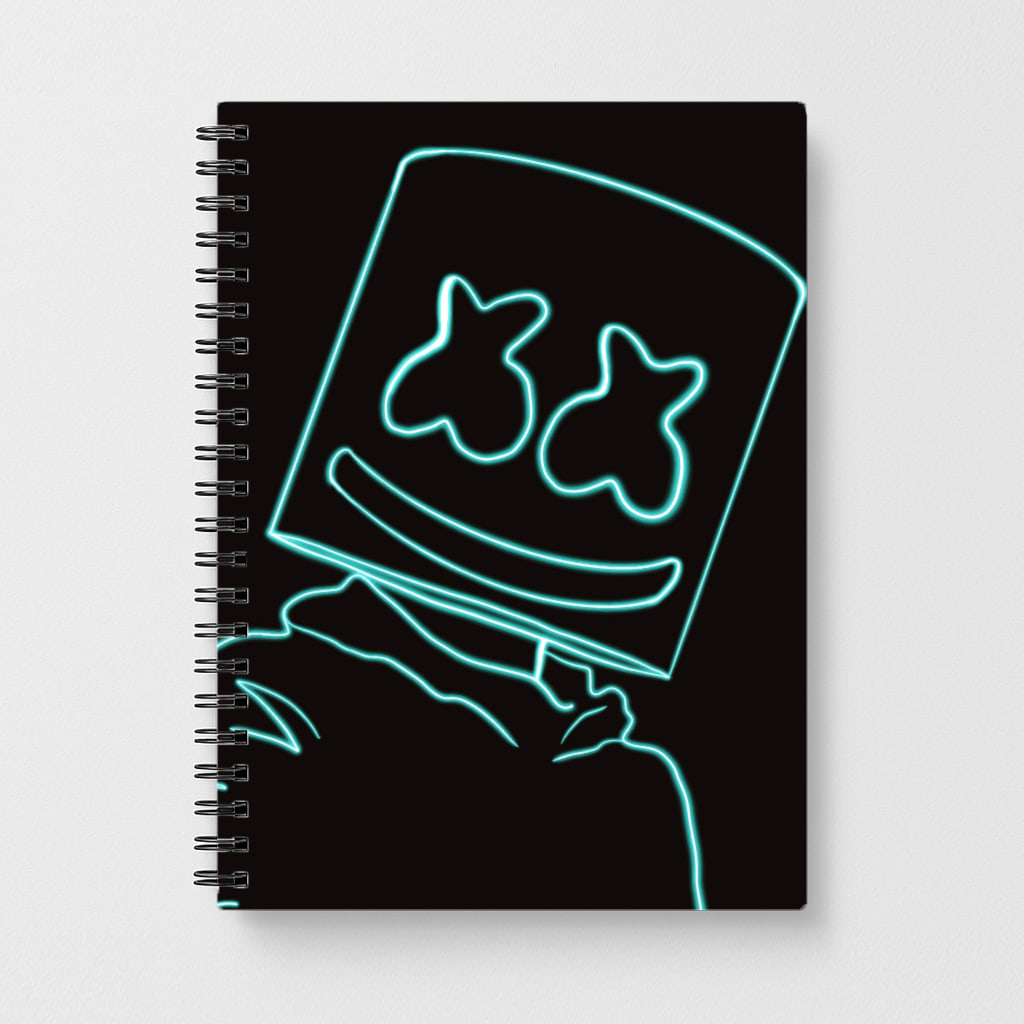 Black Marshmello Neon Notebook