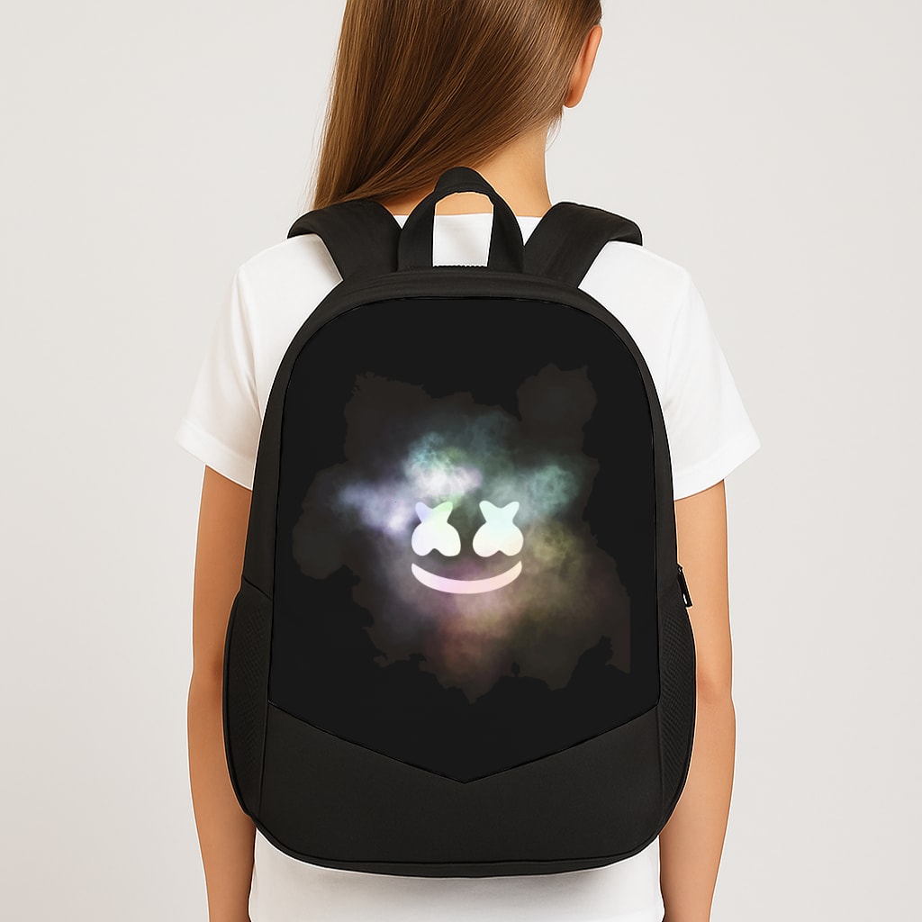 Black White Helmet DJ Smoke Large School Bag