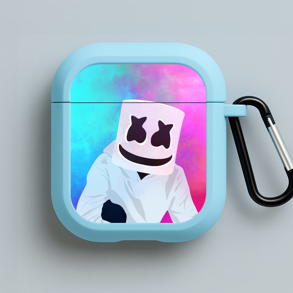 Rainbow White Helmet DJ Blue AirPods Case