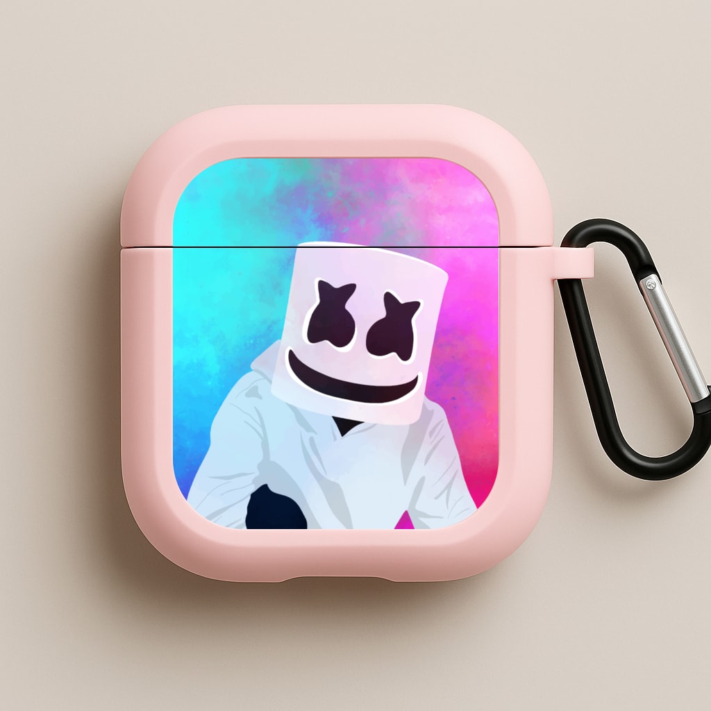 Rainbow White Helmet DJ Pink AirPods Case