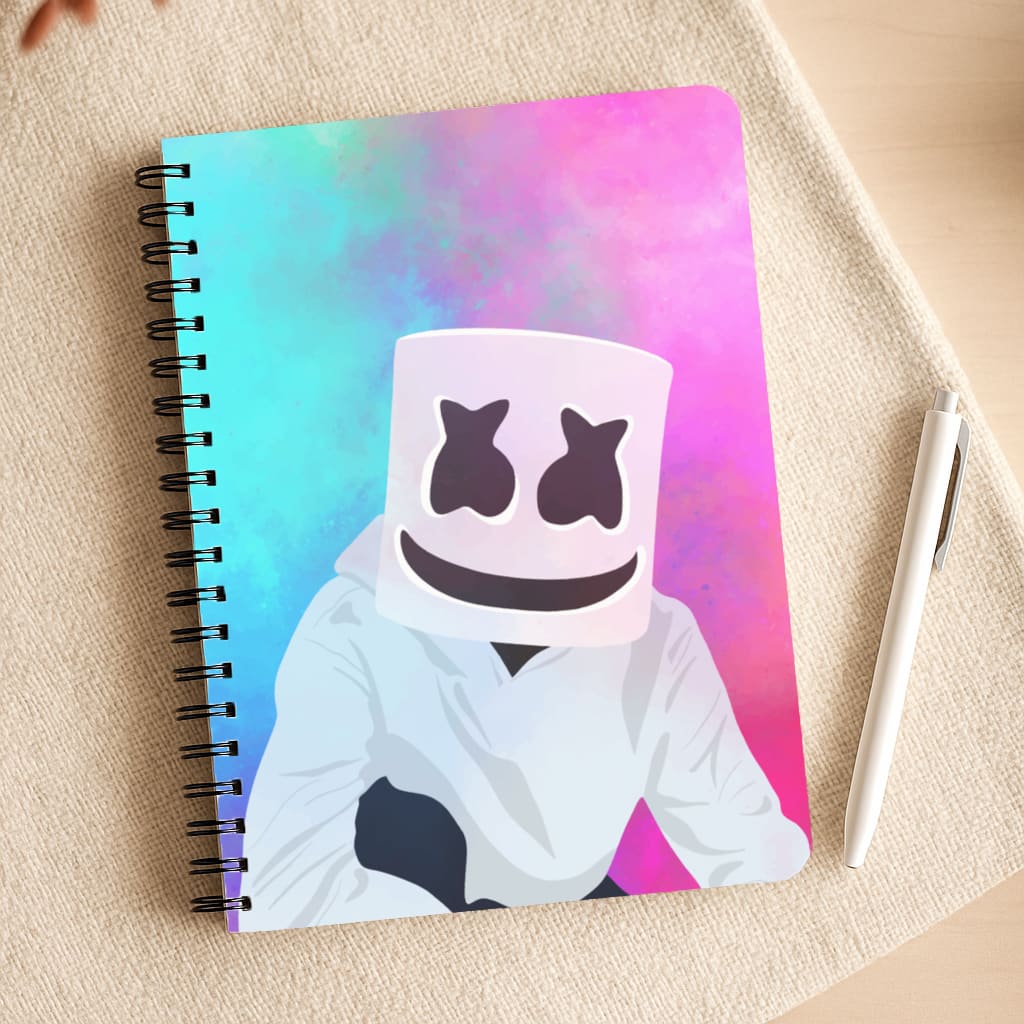 Rainbow White Helmet DJ Notepad