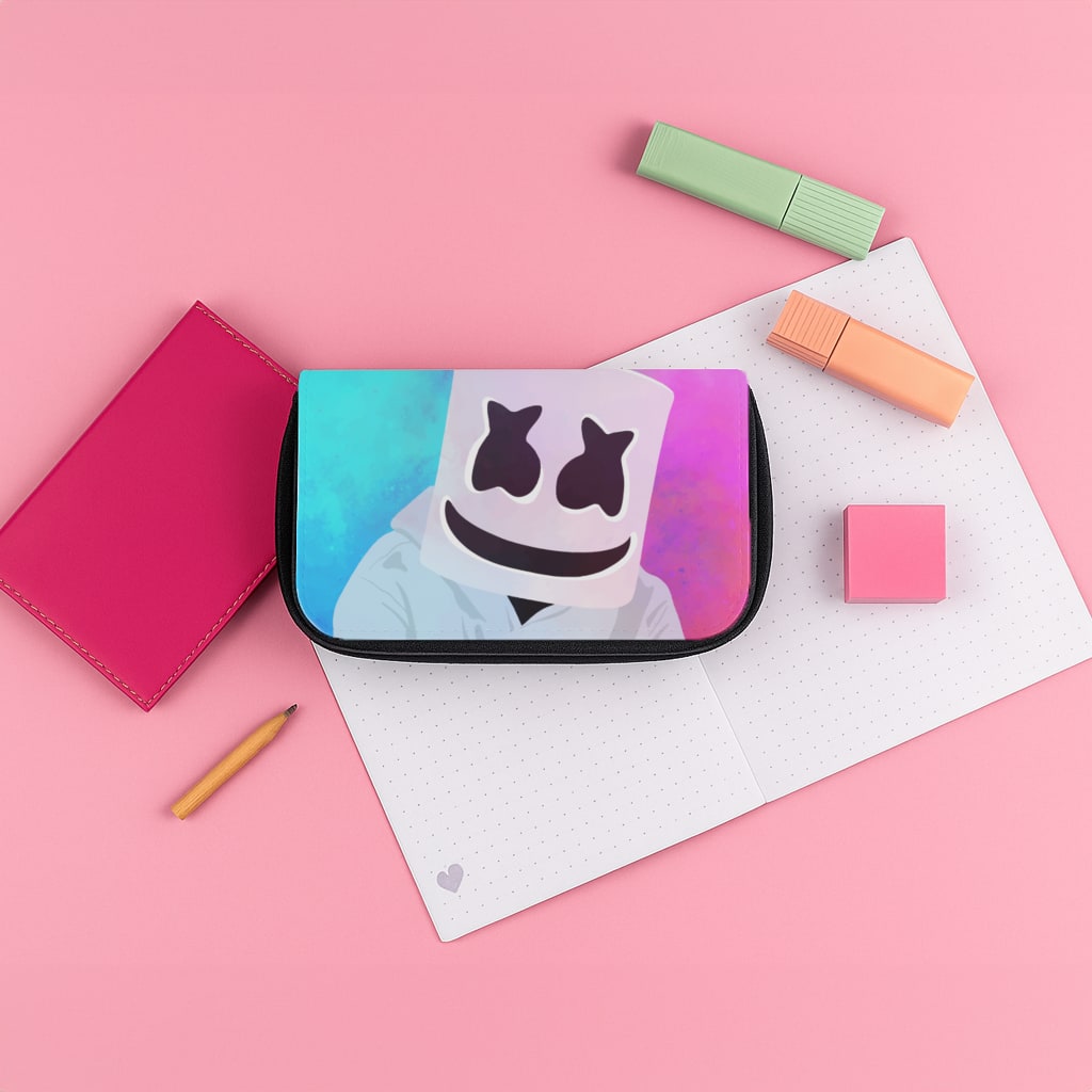 Rainbow White Helmet DJ Pencil Case