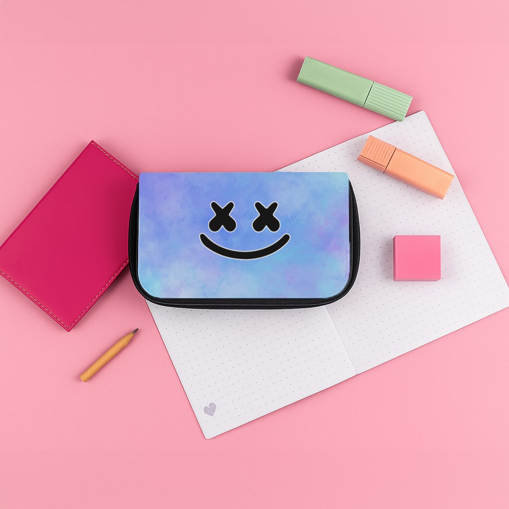 Blue White Helmet DJ Pencil Case