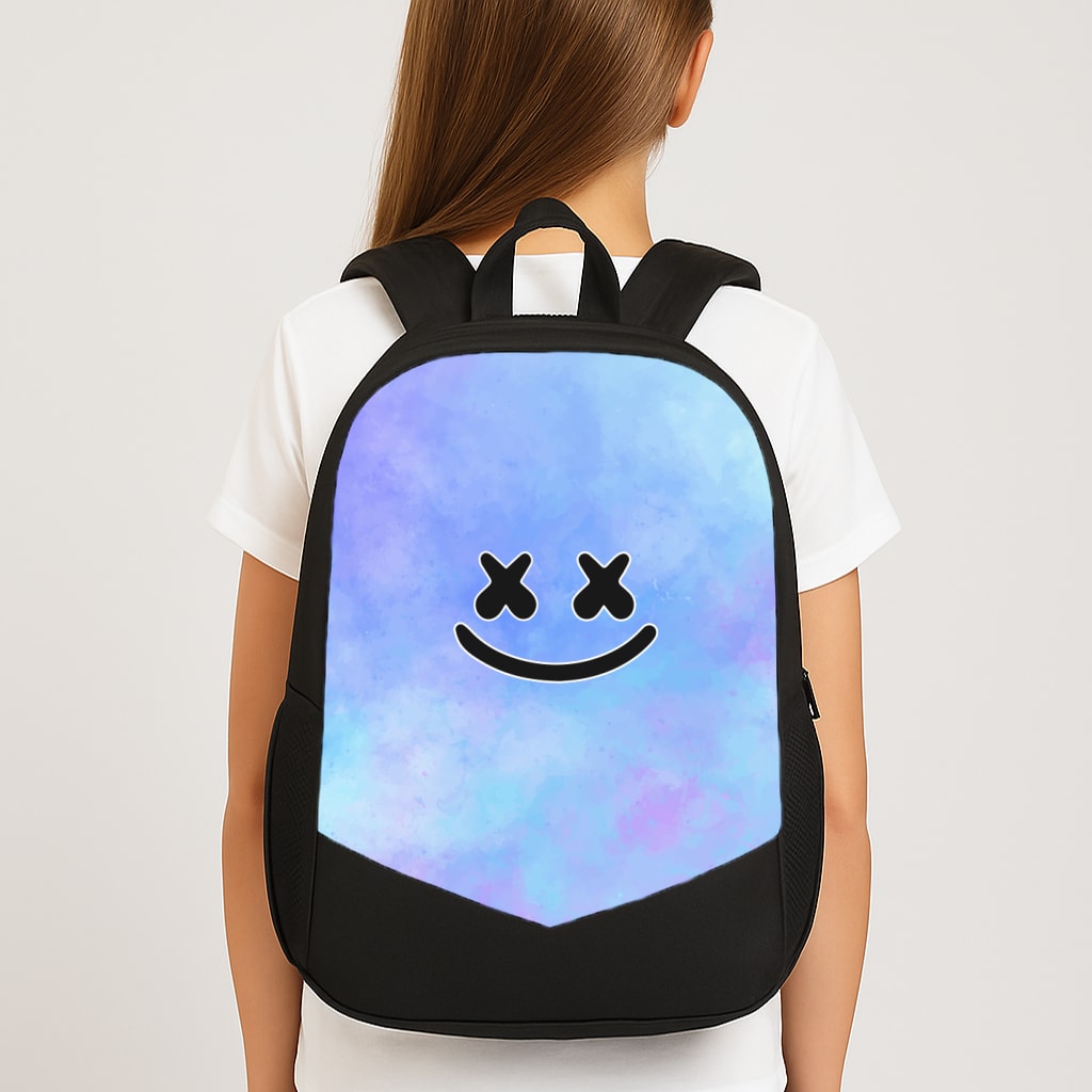 Blue White Helmet DJ Large School Bag