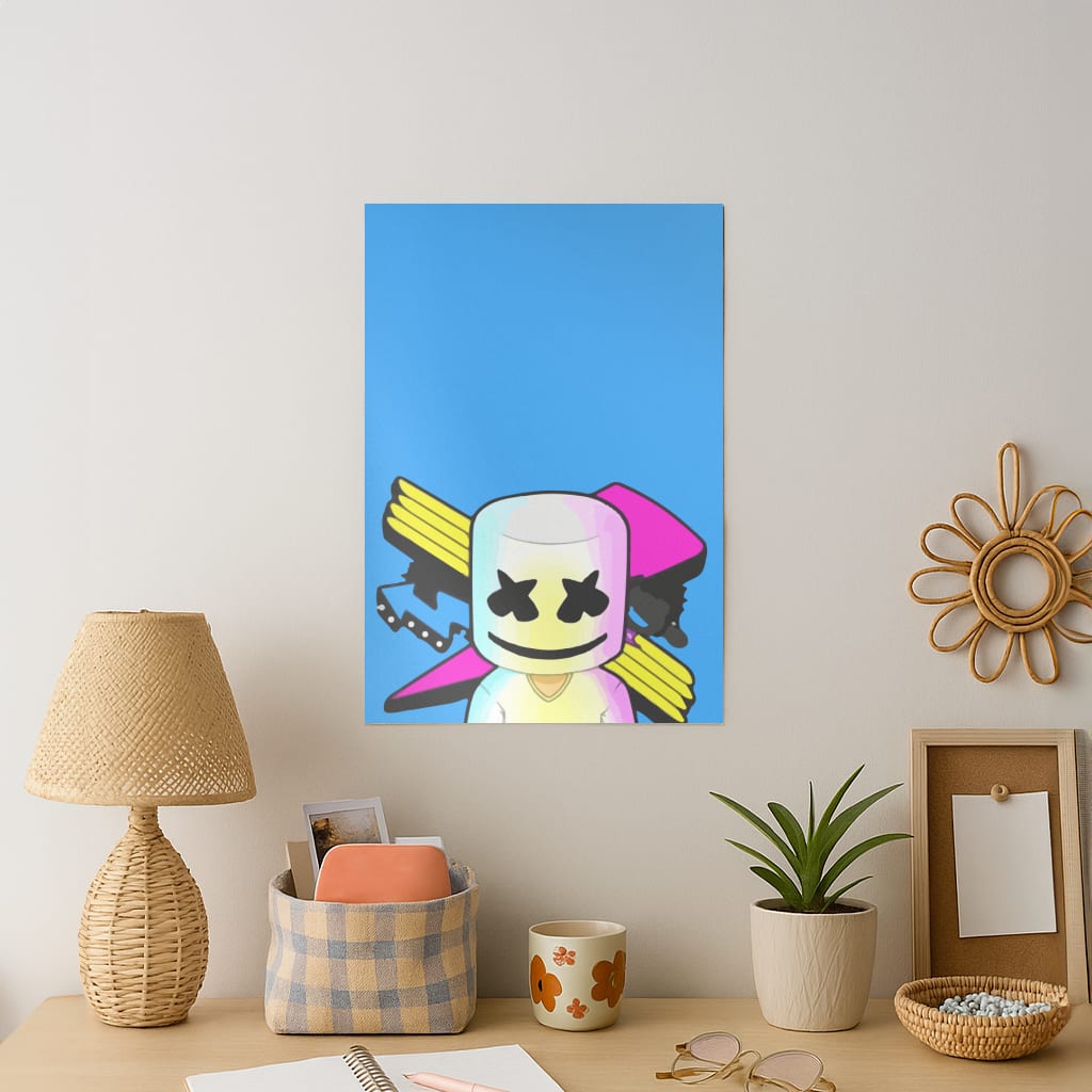 Neon Logo White Helmet DJ Art Print