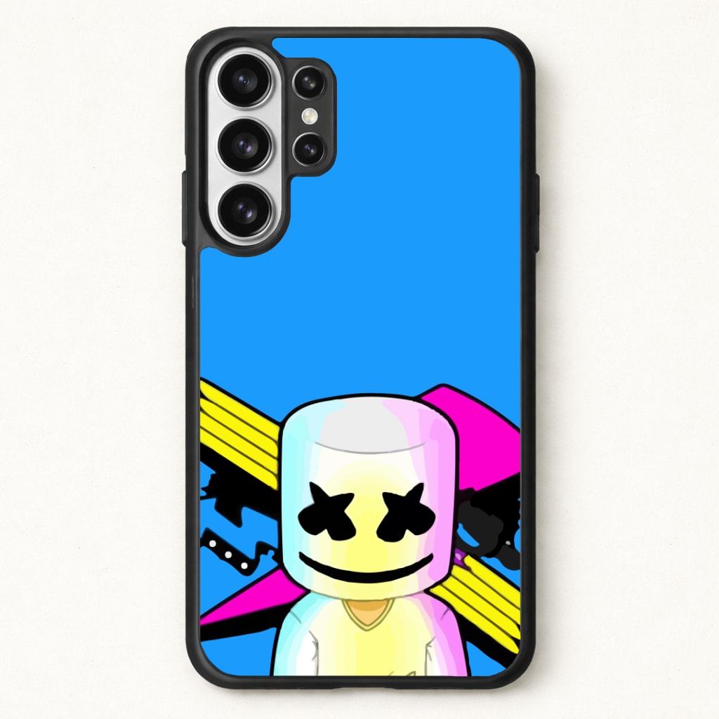 Neon Logo White Helmet DJ Phone Case for Galaxy S26 Ultra