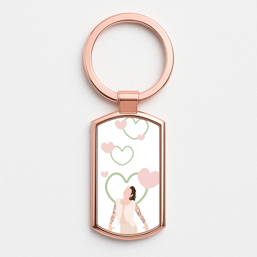 Hearts Rose Gold Keyring